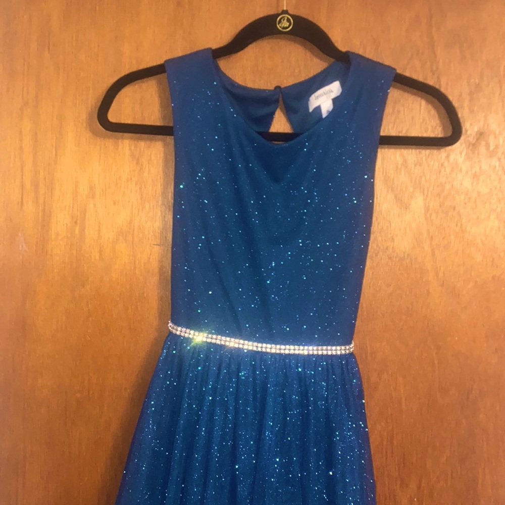 Blue sparkly girls dressy dress